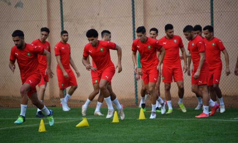 المنتخب المغربي جري حصة تدريبية